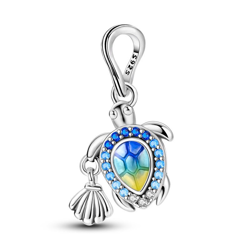 Sea Turtle Zirconia Dangle Charm