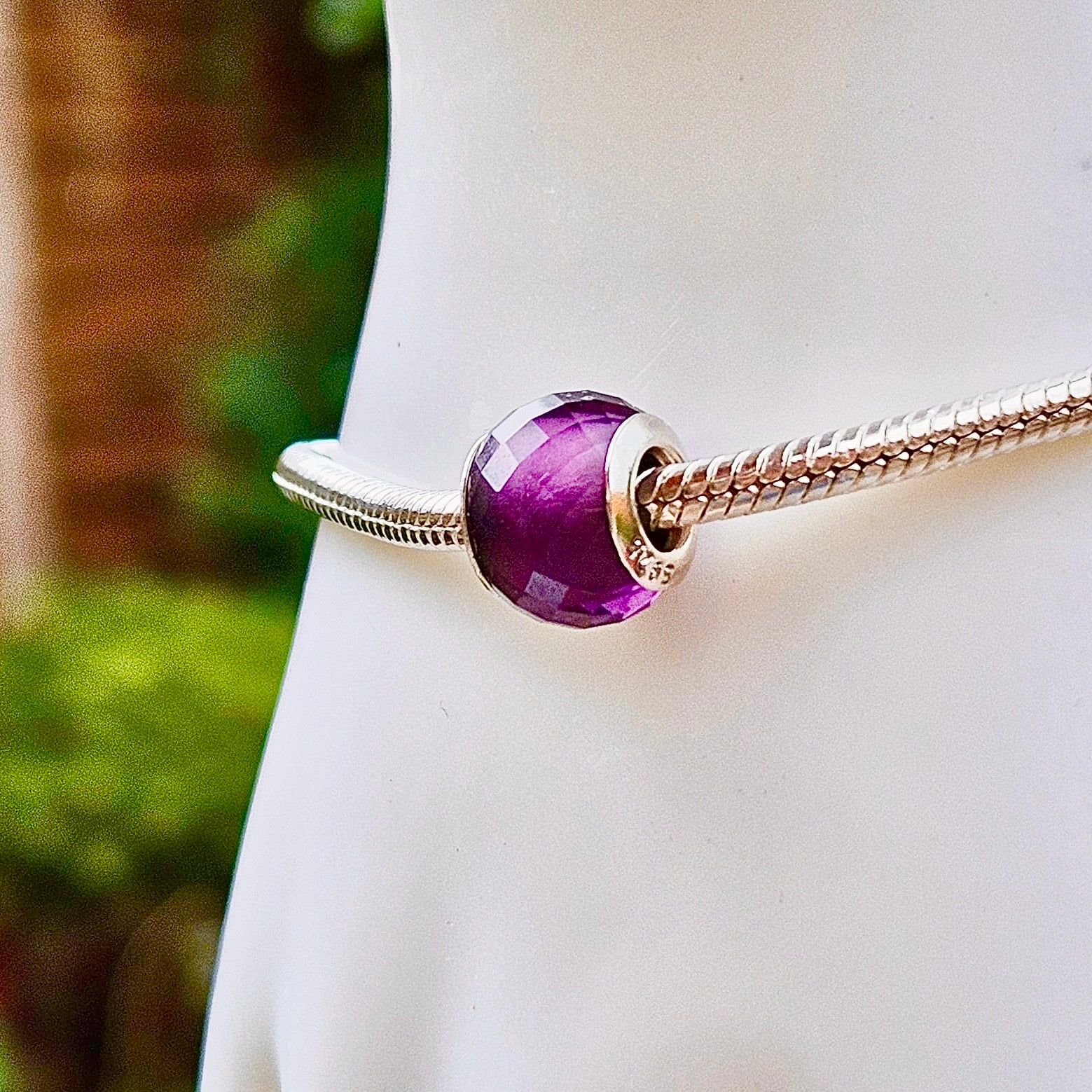 Glittering Pink Murano Bead Charm