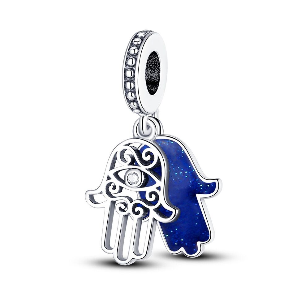 Blue Hamsa Hand Dangle Charm