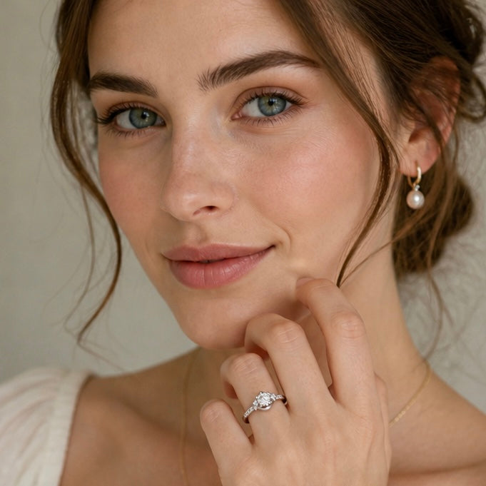 Brilliant solitaire zircon ring 925 sterling silver round cut stone elegant sparkling band jewelry