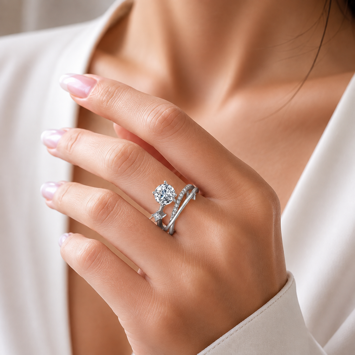 GRA certified moissanite promise ring 925 sterling silver with certificate lifetime warranty diamond test