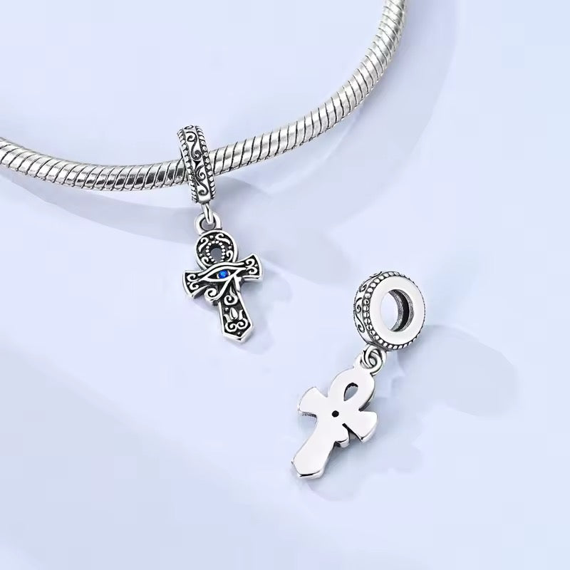 Eye of Horus Ankh Charm 925 Sterling Silver