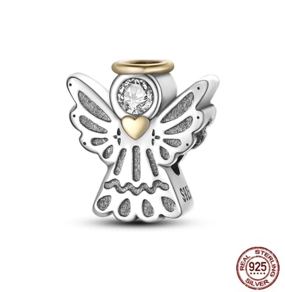 Guardian Angel With Golden Heart Charm