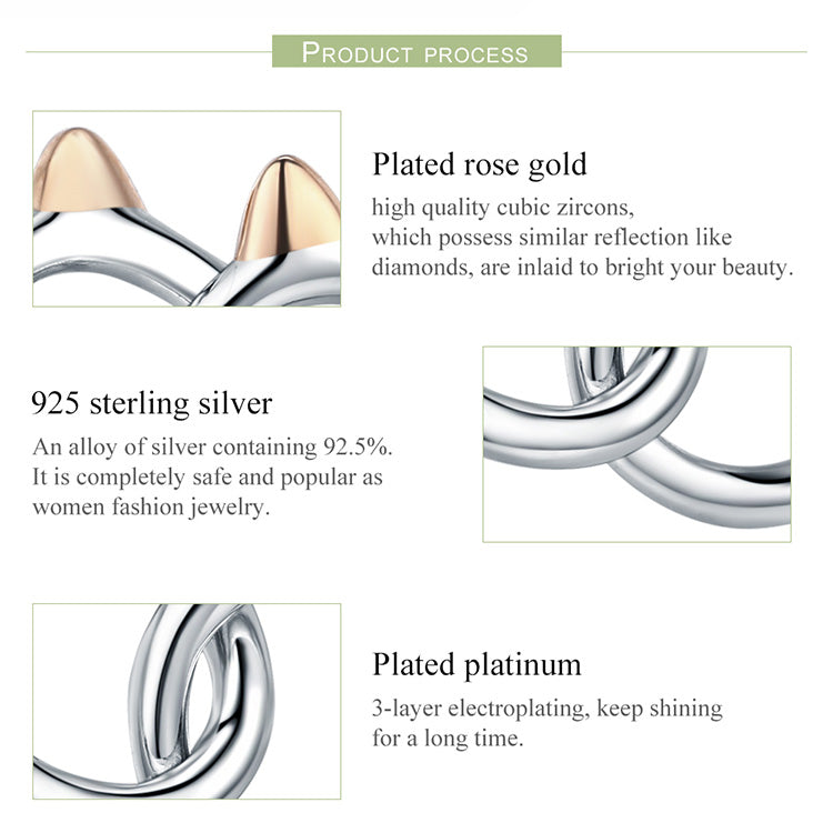 Double Circle Cat Pendant Necklace