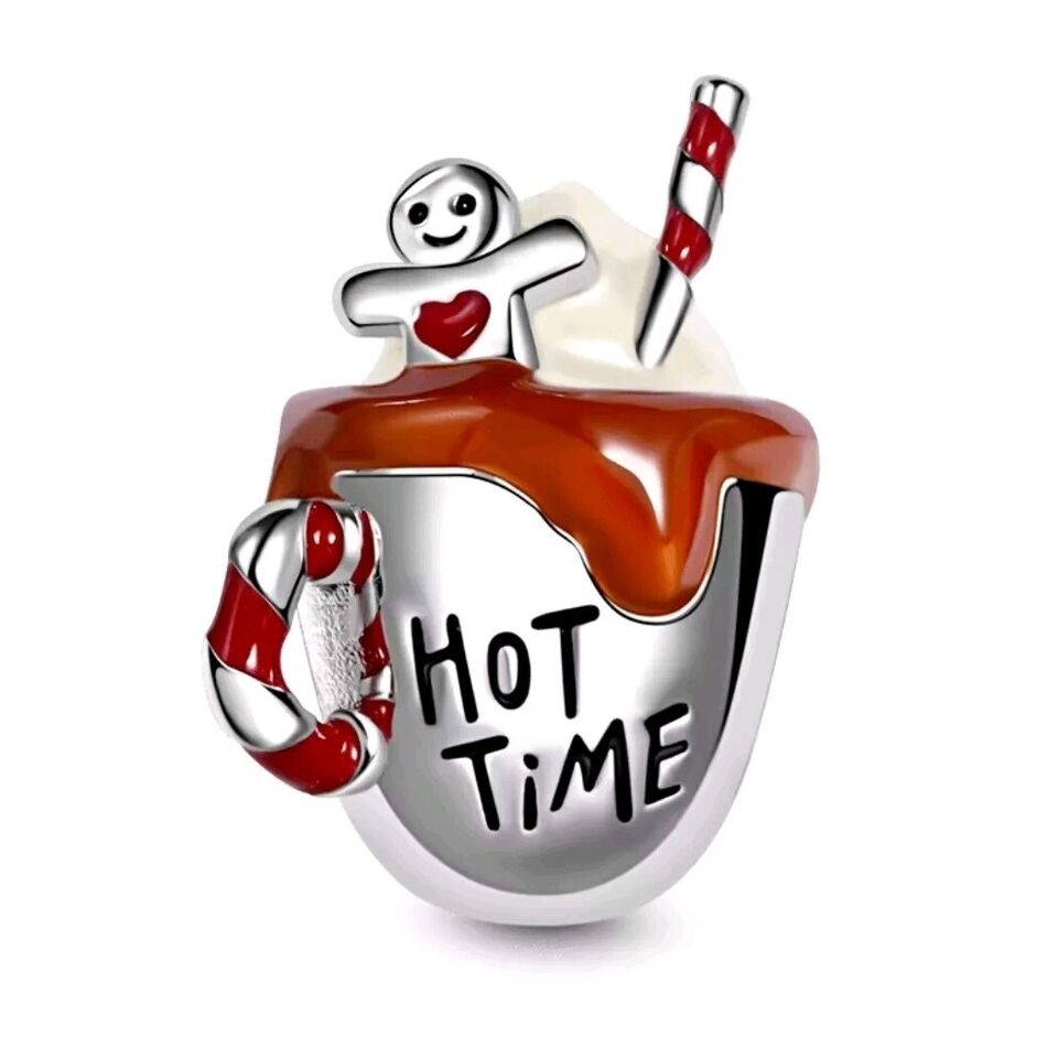 Hot Chocolate & Gingerbread Man Charm