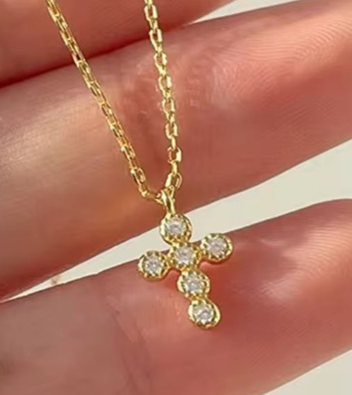 Zircon Cross Pendant Necklaces