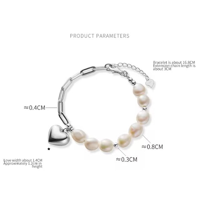 Baroque Pearl Sterling Silver Chain Bracelet