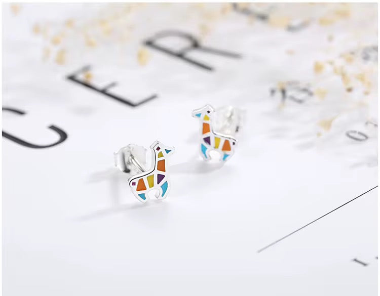 Whimsical Giraffes Stud Earrings