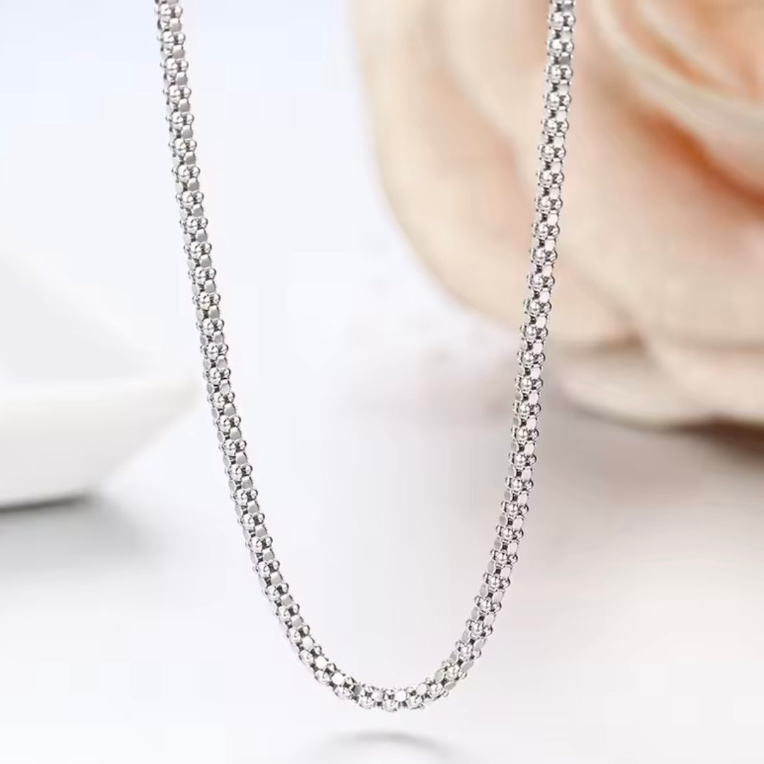 Long Round Link Chain Necklace