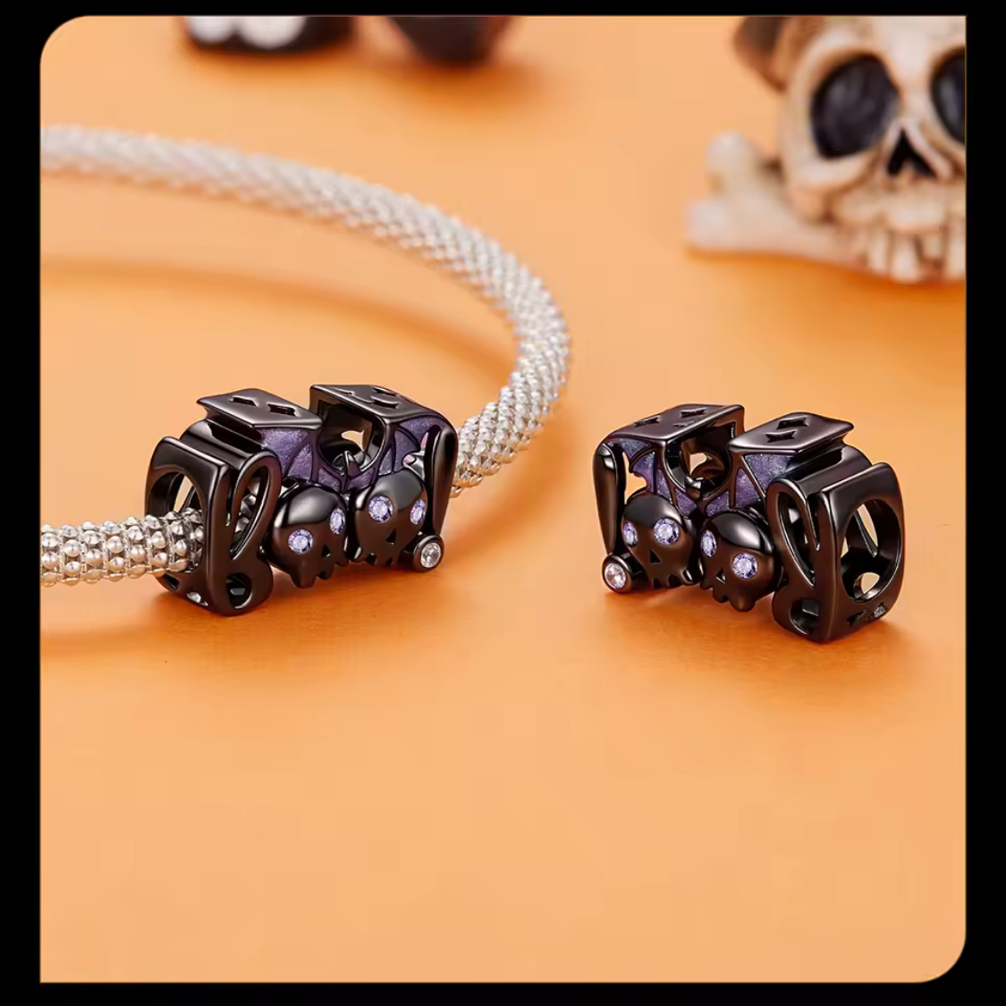 Boo Bat Skull Charm