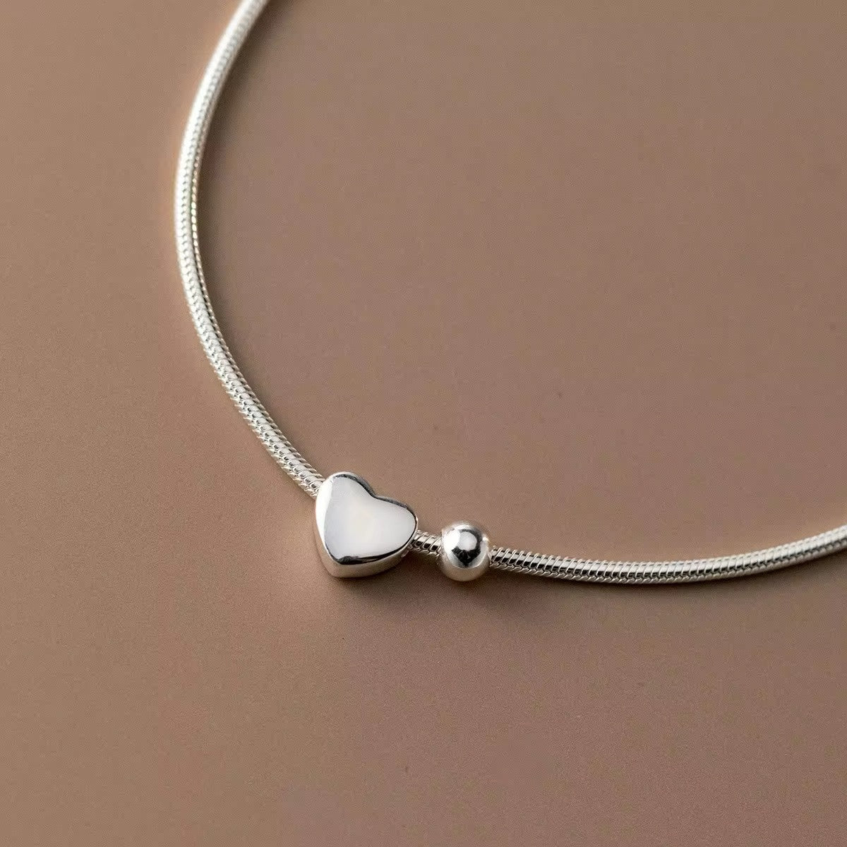 Delicate Heart Snake Bracelet