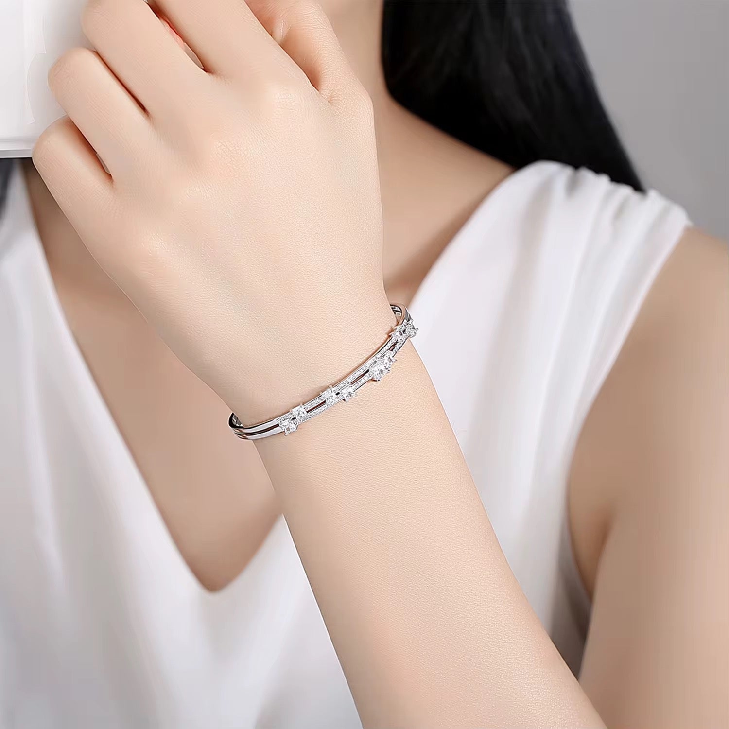 Dual-Line Crystal Bracelet