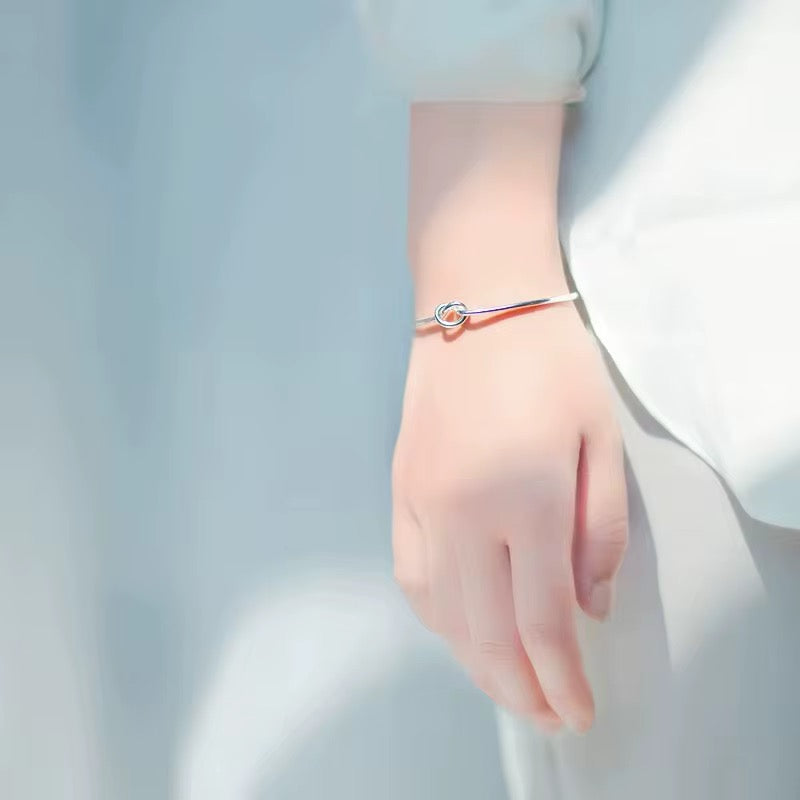 Silver Heart Bracelet with Ball Ends