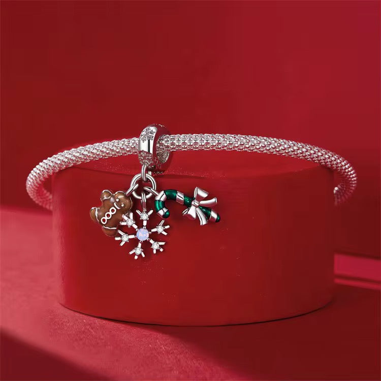 Festive Gingerbread Candy Cane Charm