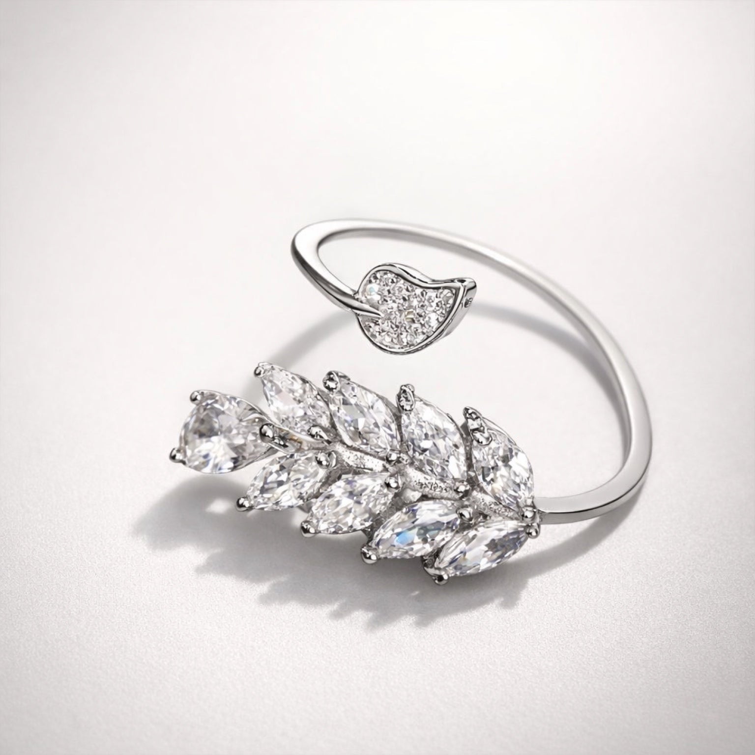 Leaf Heart Adjustable Ring