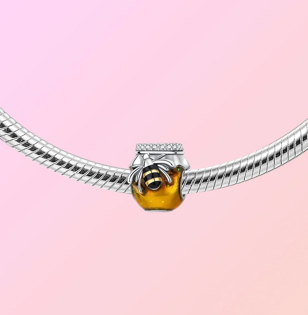 Bee on Jar of Honey Charm