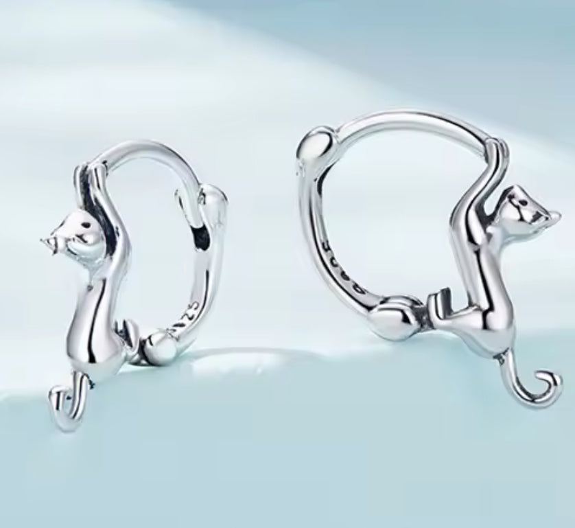 Climbing Cat Earrings