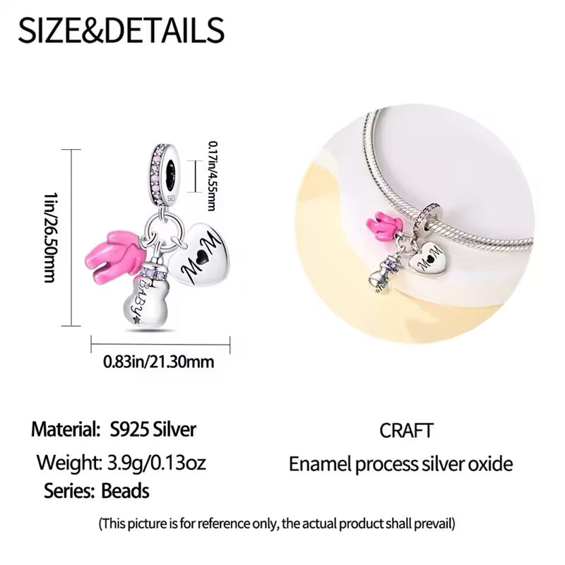 Mother Mum Baby Dangle Charm