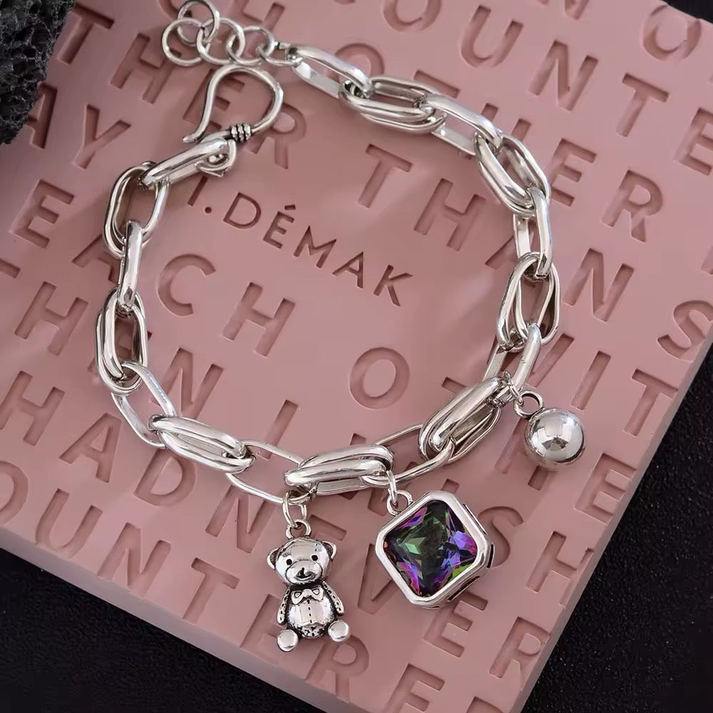 Sweet Little Bear & Shiny Crystal Bracelet