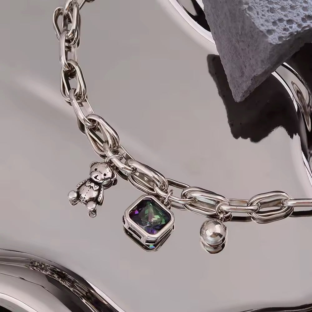 Sweet Little Bear & Shiny Crystal Bracelet