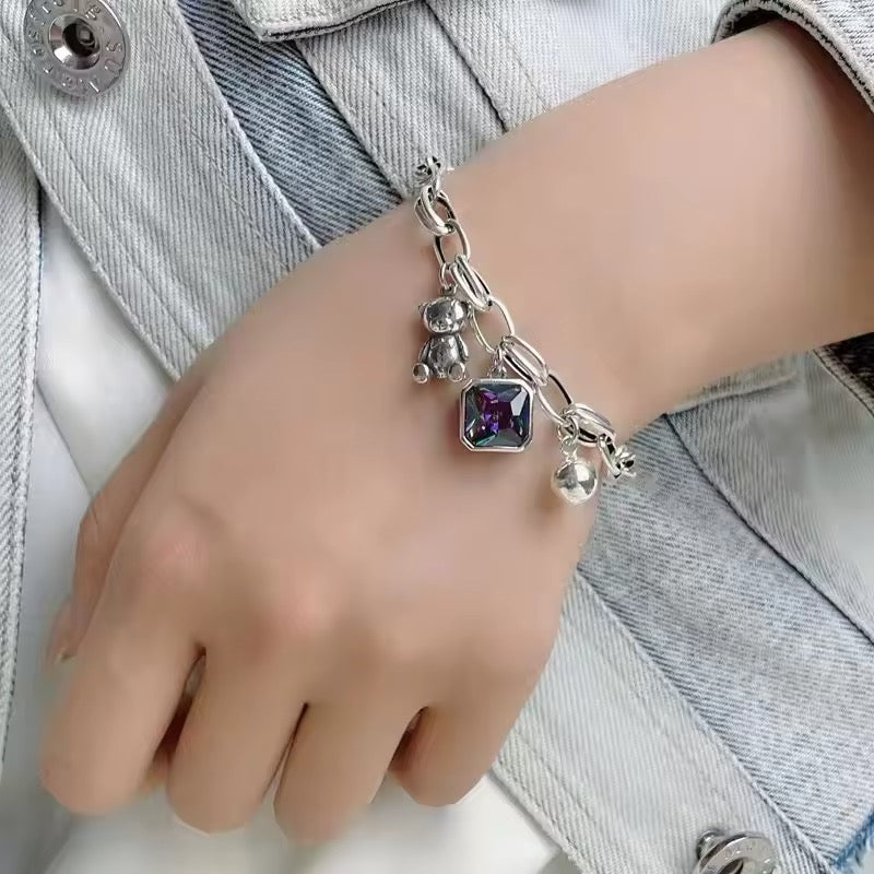 Sweet Little Bear & Shiny Crystal Bracelet