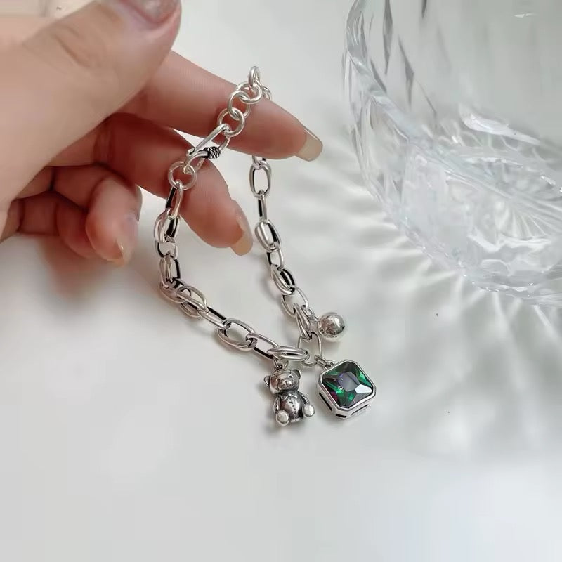Sweet Little Bear & Shiny Crystal Bracelet