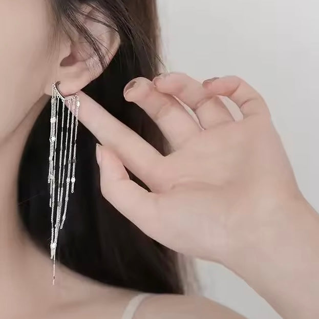 Sparkling Multi Row Drop Earrings Dangle