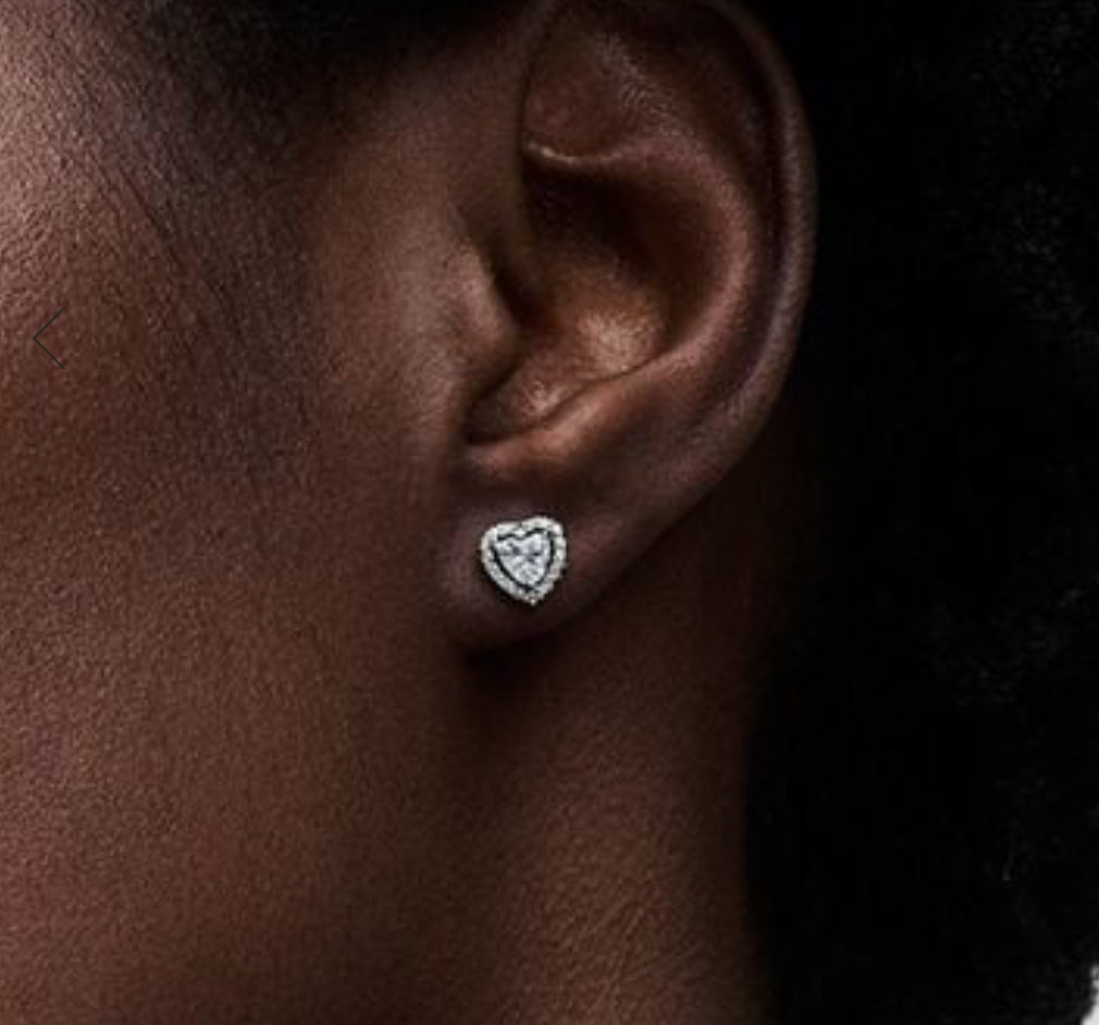 Stud Heart Earrings With AAA Zirconia