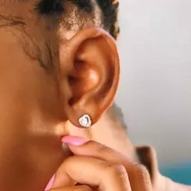 Stud Heart Earrings With AAA Zirconia