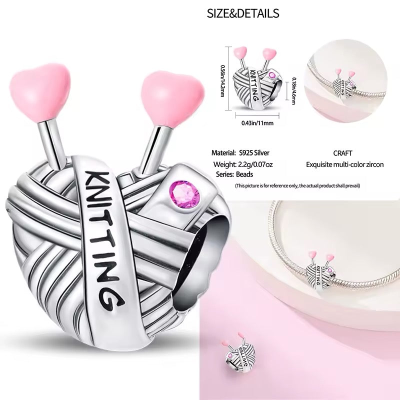 I Love Knitting Charm