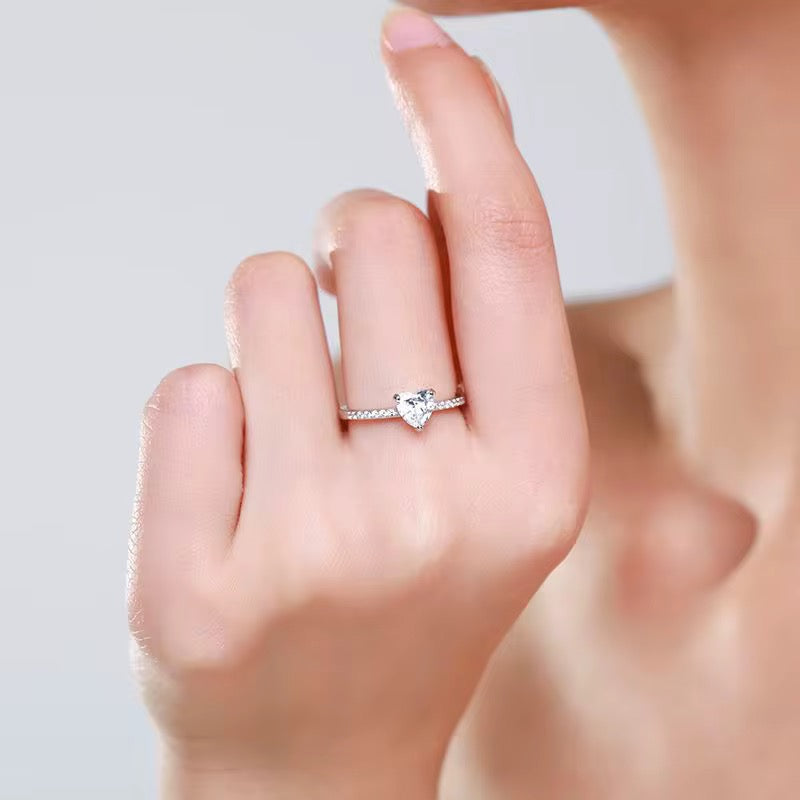 Heart Moissanite Ring