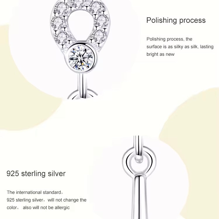 Sterling Silver Clear Zircon Round Stud Earrings
