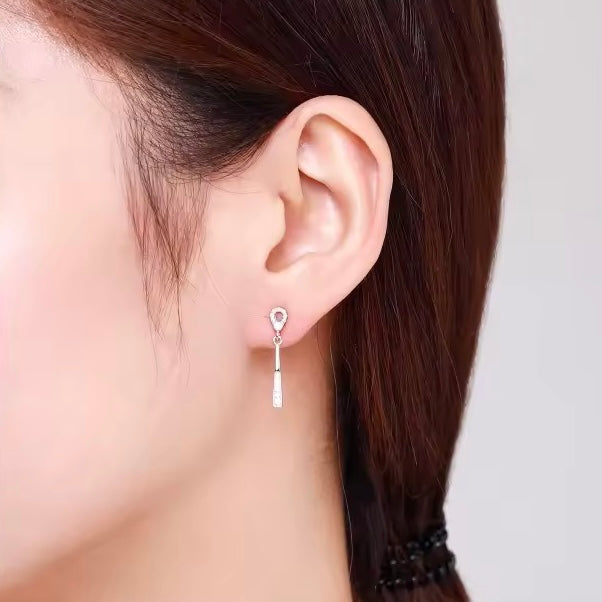 Sterling Silver Clear Zircon Round Stud Earrings