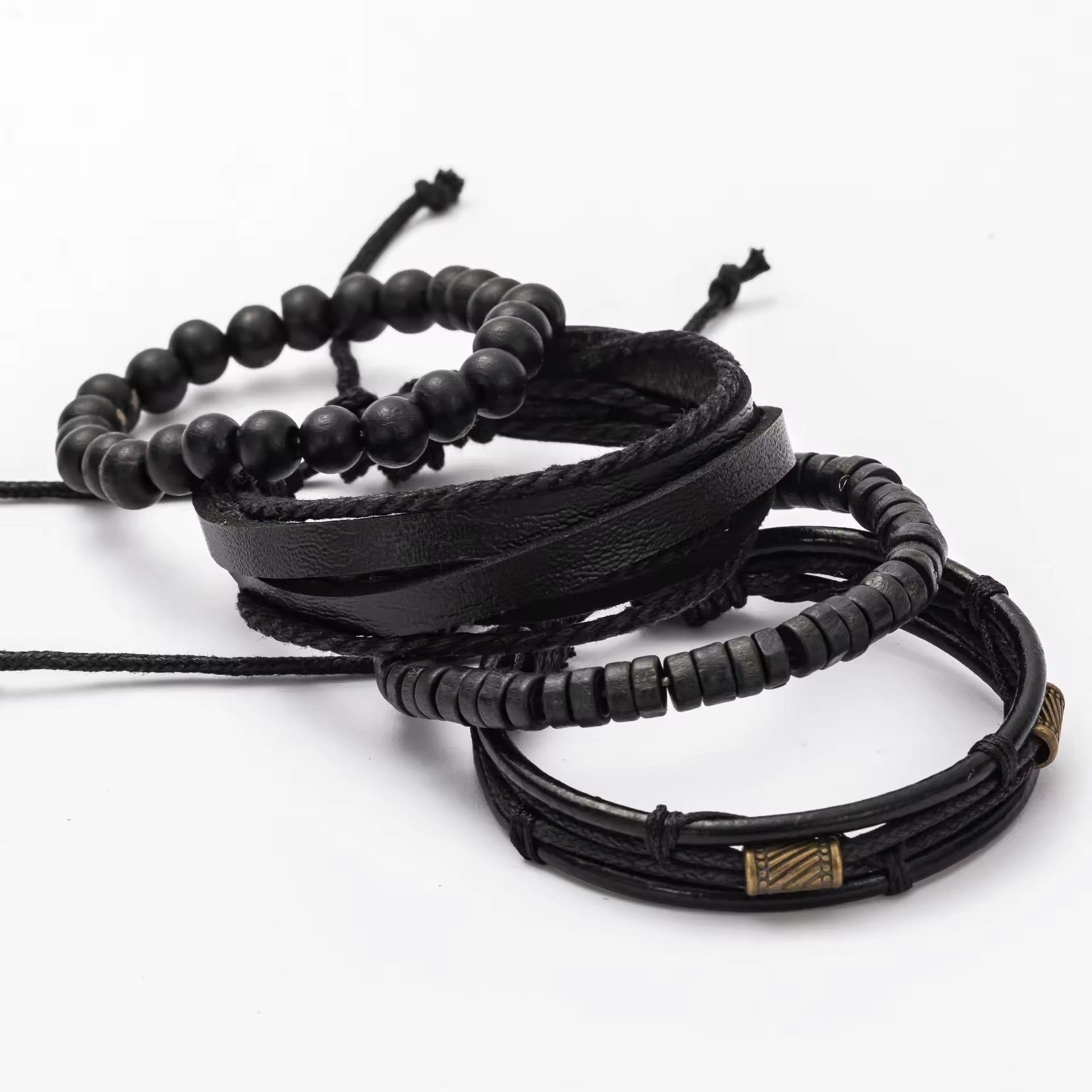 Vintage Multi-Layer Wooden Beads Mens Bracelet