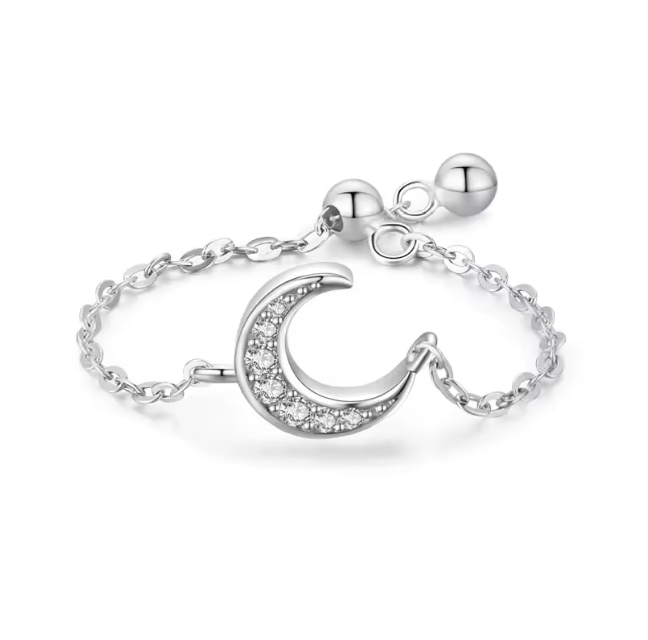 Moon Adjustable Chain Finger Rings