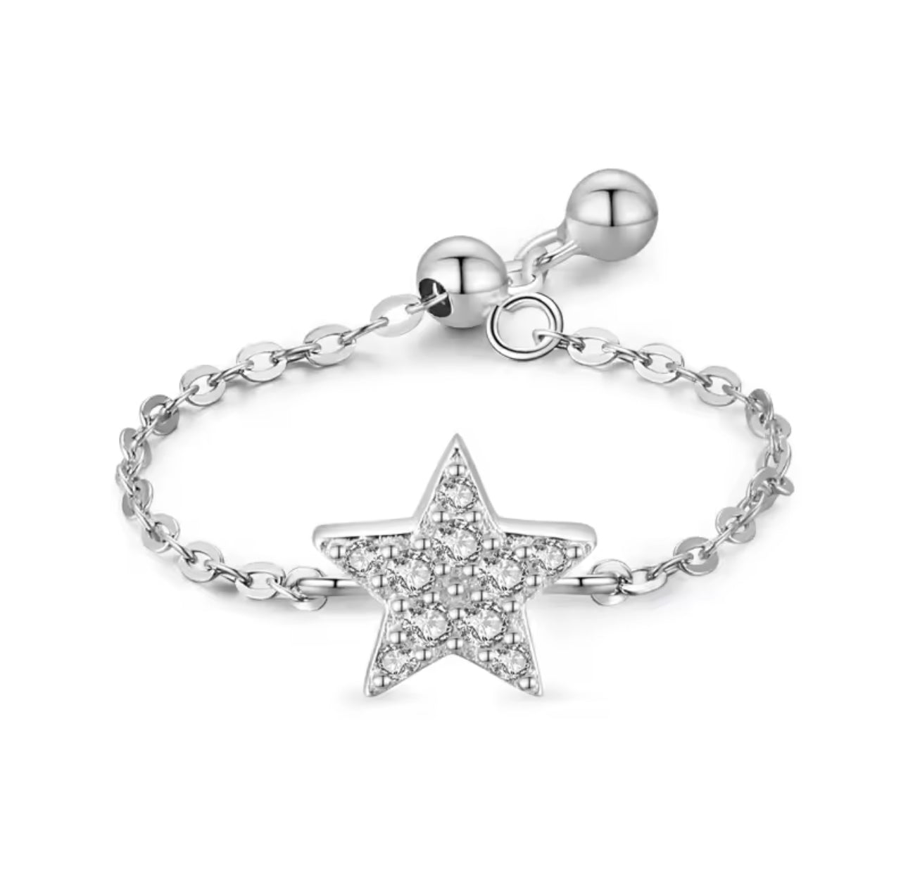 Star Adjustable Chain Finger Ring