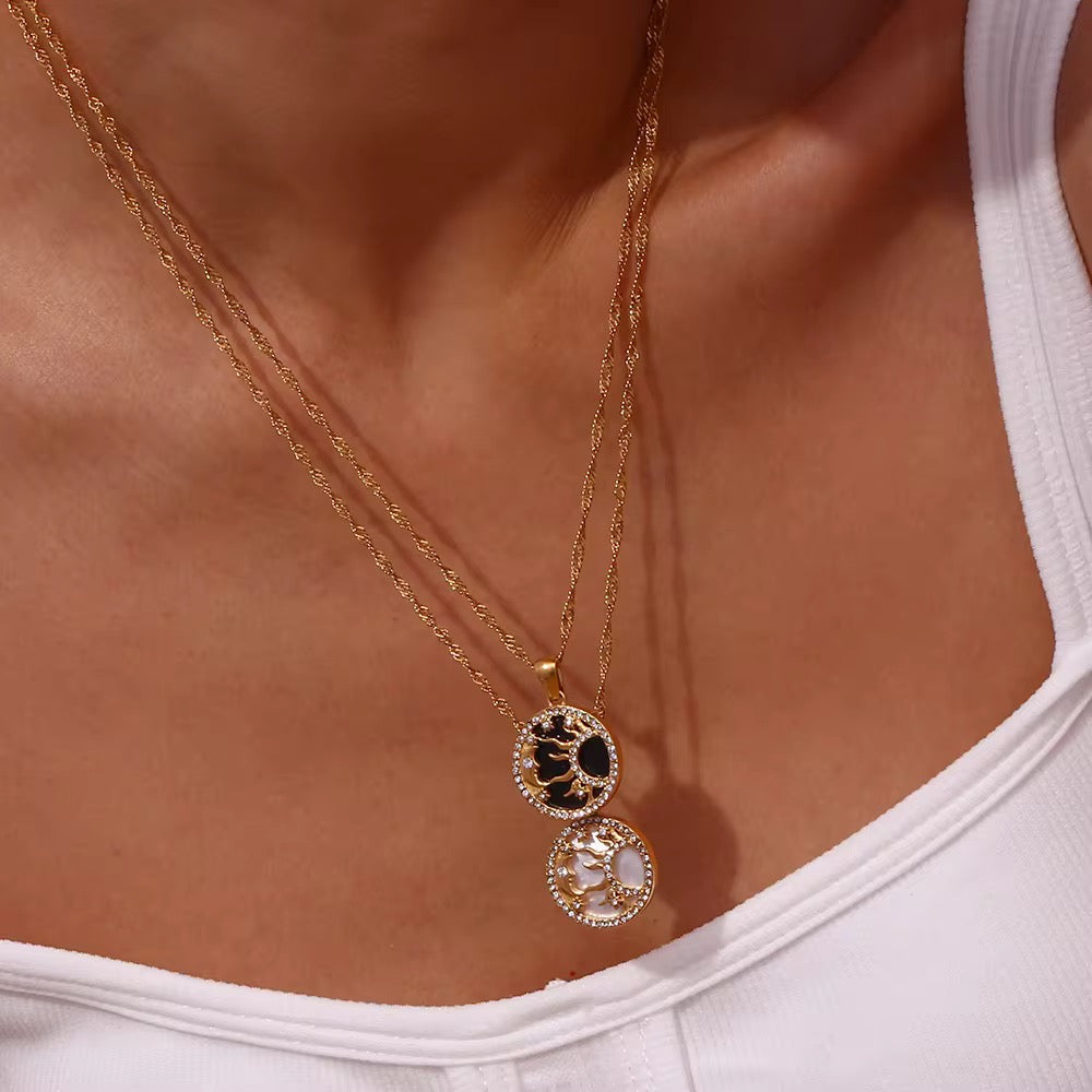 Sun Moon Star Shell Necklace