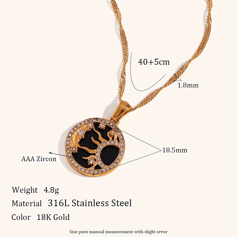 Sun Moon Star Shell Necklace