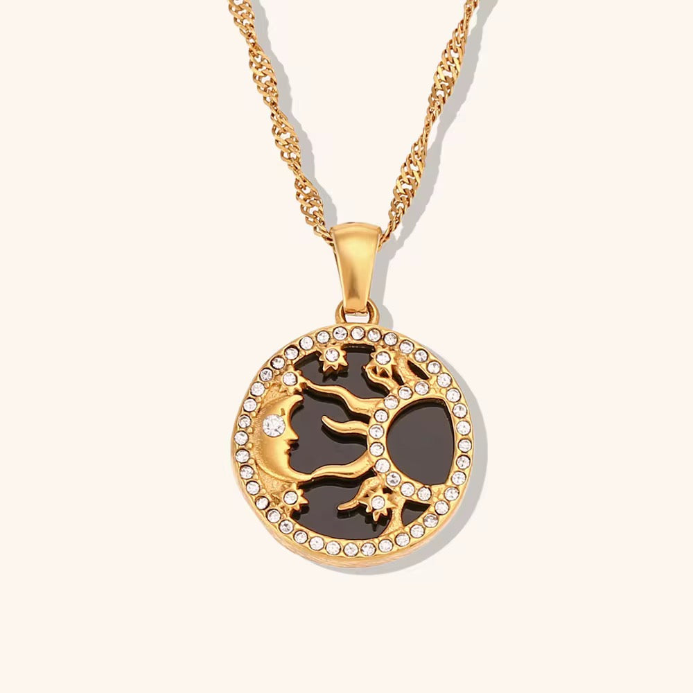Sun Moon Star Shell Necklace