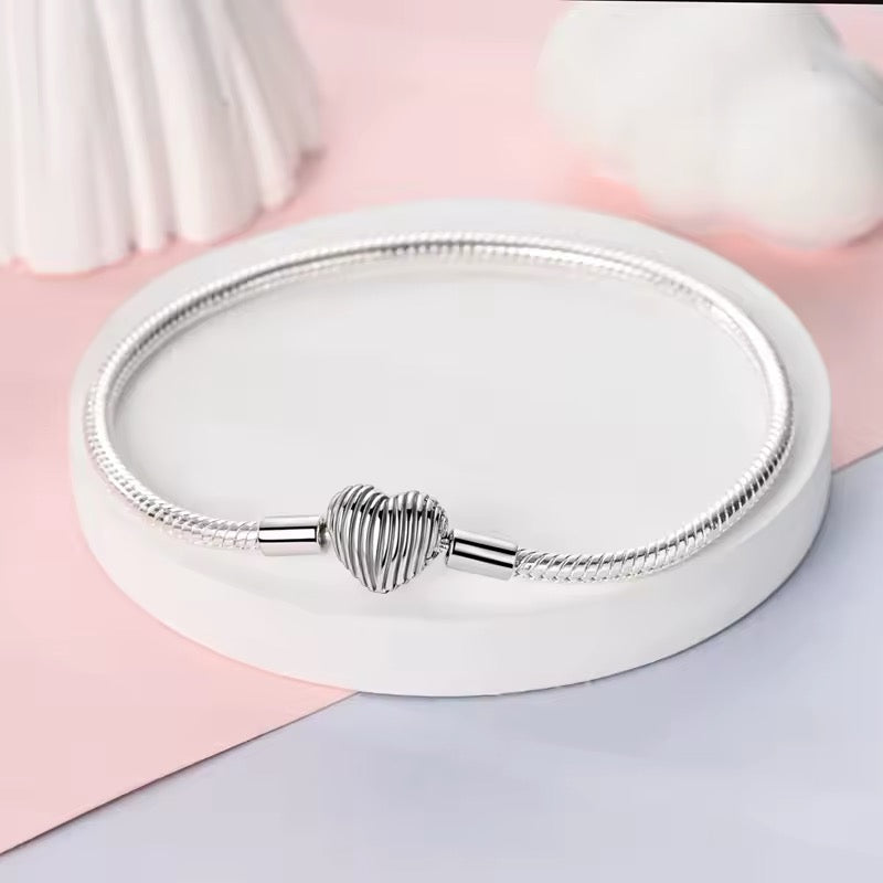 Zebra Heart Charm Bracelet