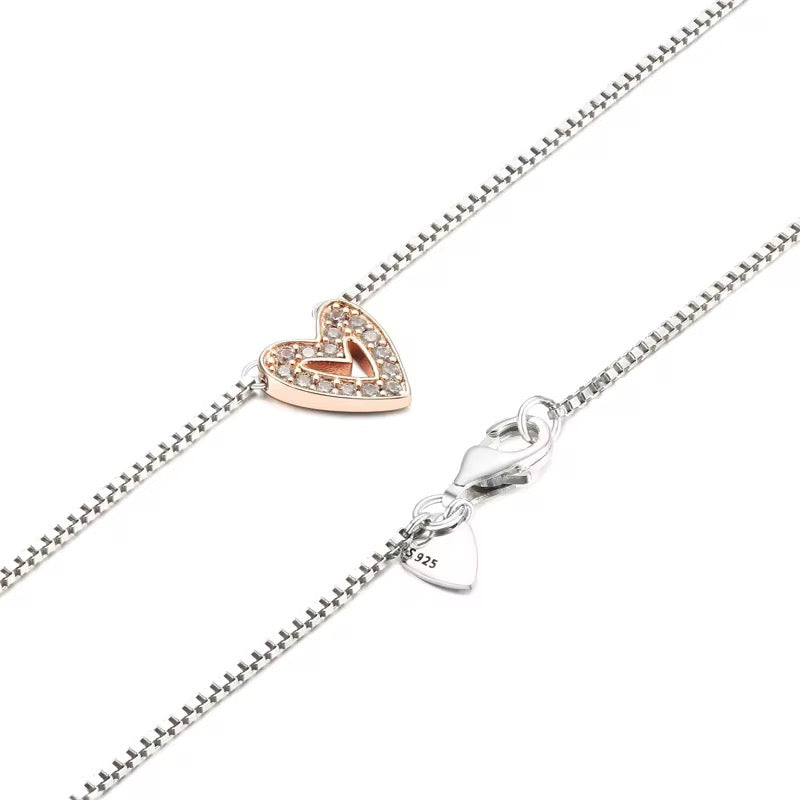 Sparkling Freehand Heart Earring & Necklace Set