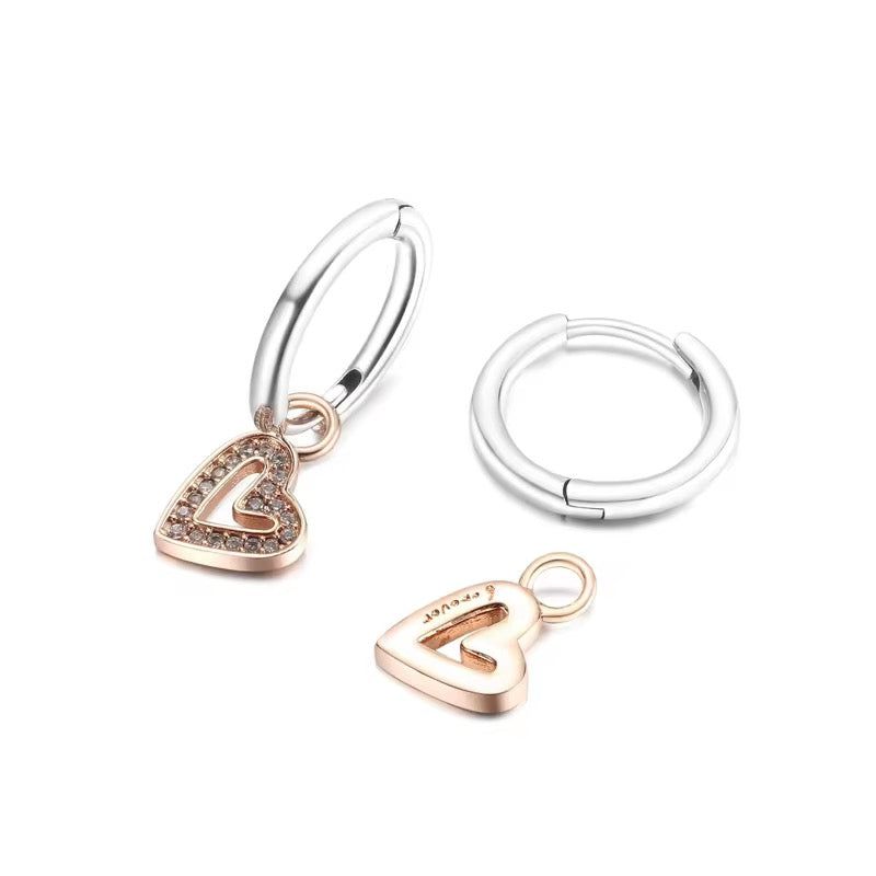 Sparkling Freehand Heart Earring & Necklace Set