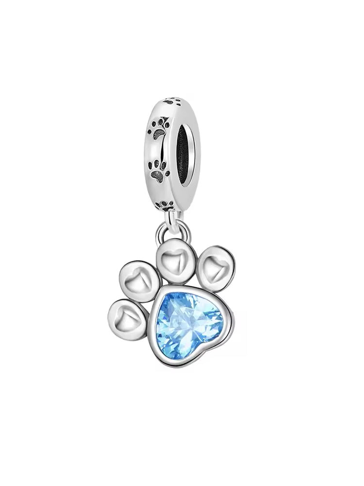 Blue Paw Charm