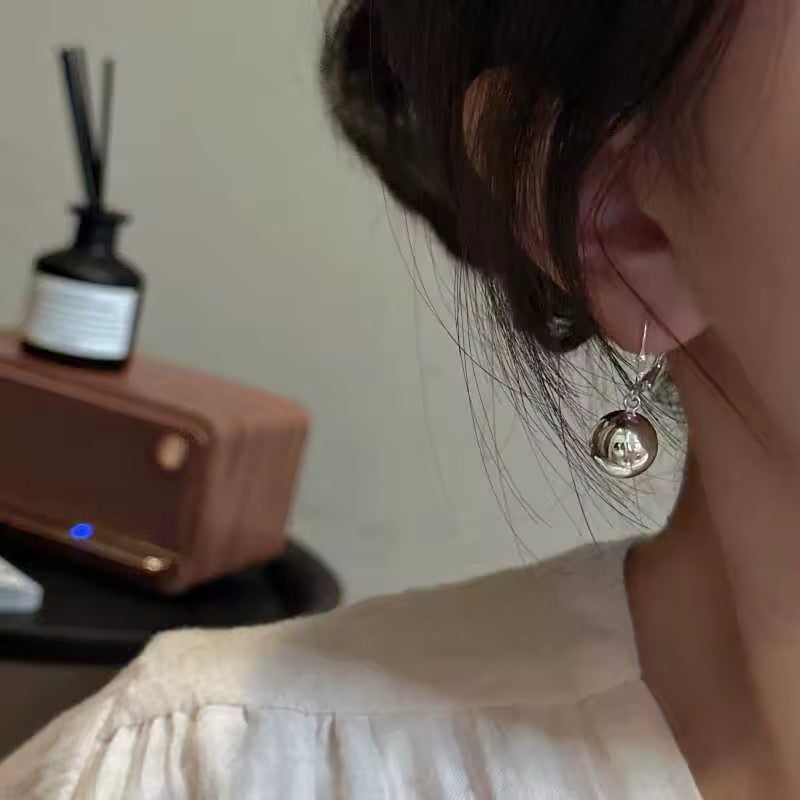 Silver Ball Drop Earrings