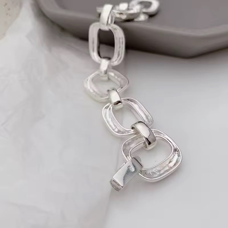 Bold Elegance Silver Chain Bracelet