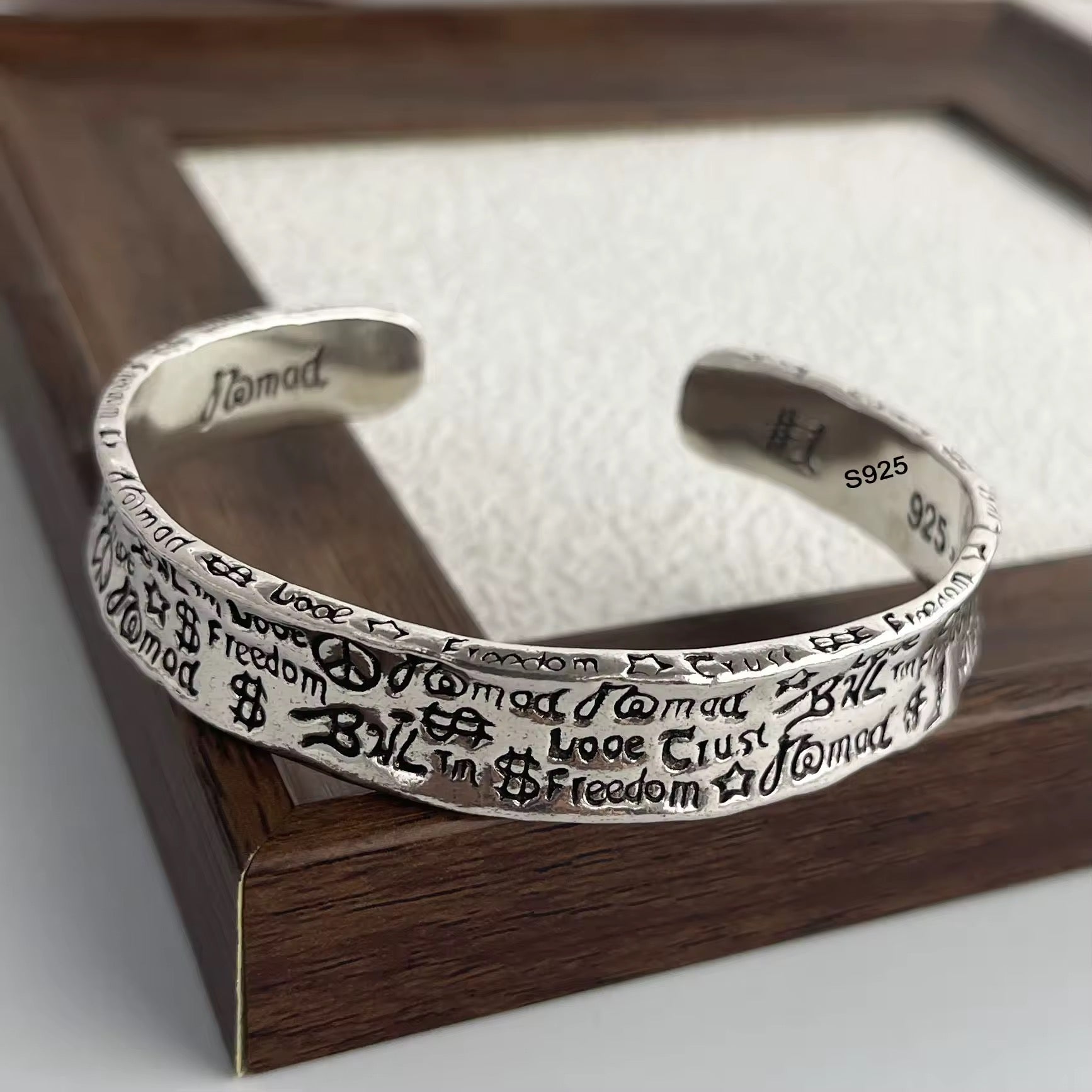 Silver Echo of Freedom Cuff Bracelet