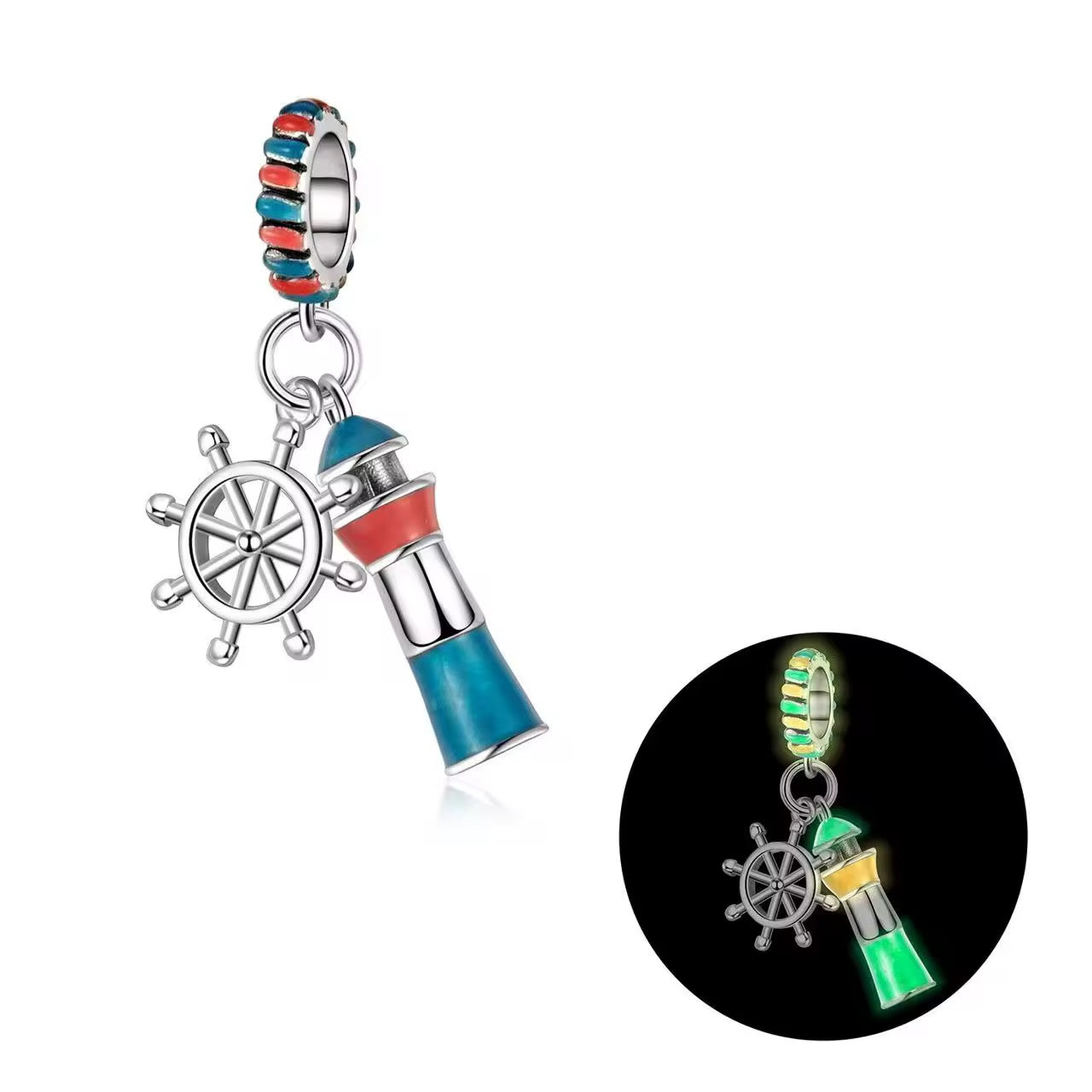 Lighthouse & Helm Dangle Charm