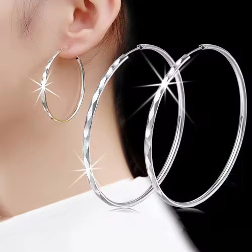 Diamond-Cut Hoop Earrings