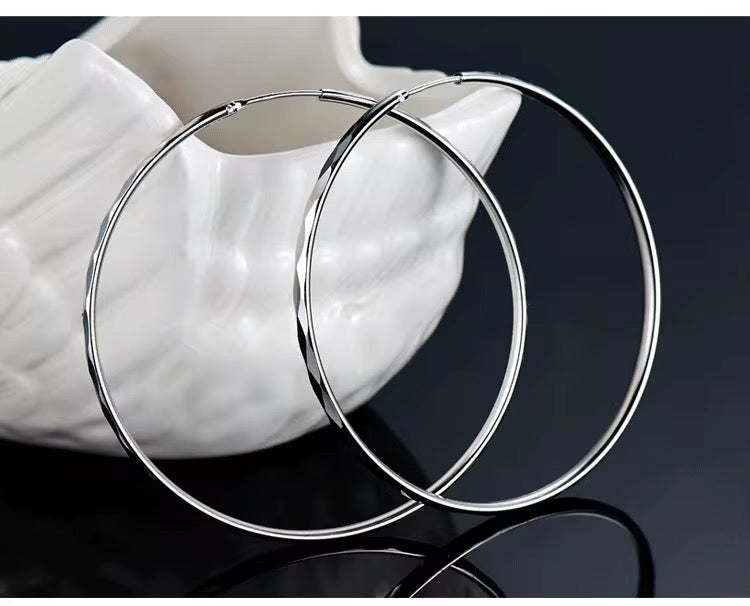 Diamond-Cut Hoop Earrings