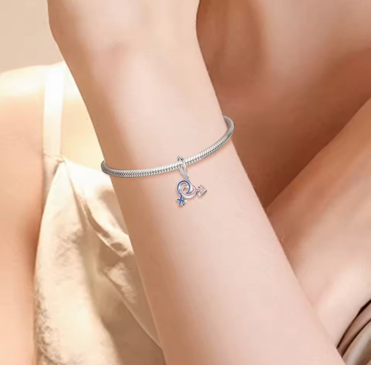 Interlinked Gender Symbols Charm